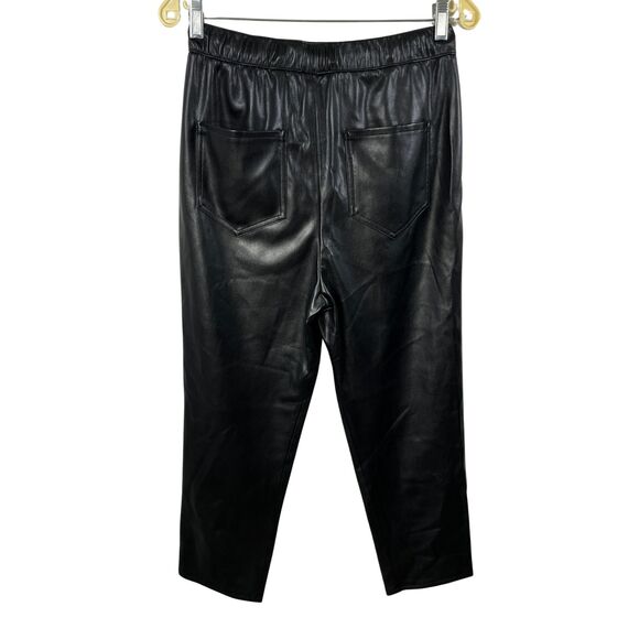 Zara Vegan Leather Pants Womens Size Small  Straight Leg Black Classy Pleated - Picture 8 of 8